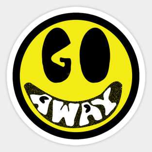 Go Away Happy Face Sticker